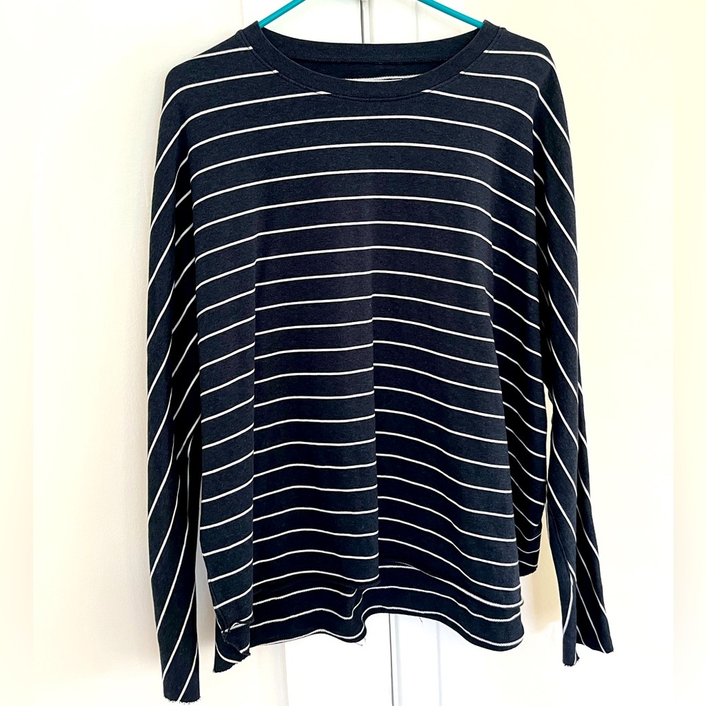 Frank & Eileen Navy Striped Long Sleeve Tee